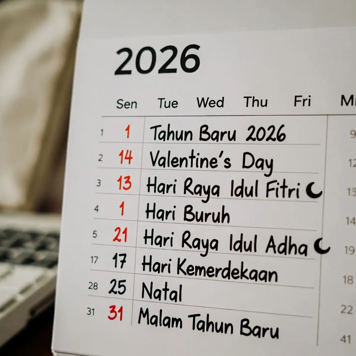 Jangan Lewatkan! Kalender Lengkap Tanggal Penting 2026