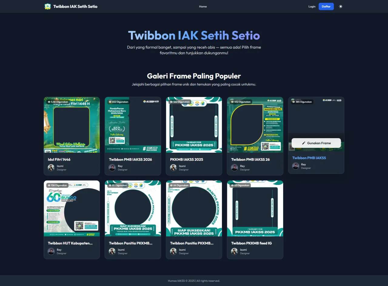 Twibbon IAK SETIH SETIO